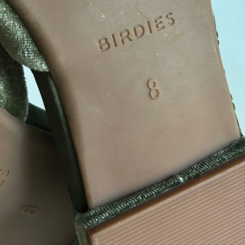 Birdies Green Pom-Pom Slide Flats
